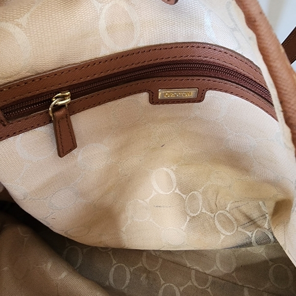 Oroton tote bag Saffiano PU leather chestnut 42x33 cm - Picture 11 of 16